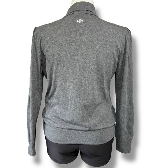 NordicTrack Womens Faux Wrap Athletic Sweatshirt Pullover Stretch Gray Large - Picture 3 of 8